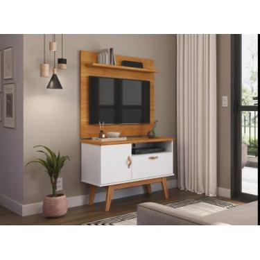 Imagem de Rack + Painel SI 90cm Estilo Retrô  Para TV Até 32'' Polegadas Cor Cin