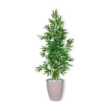 Imagem de Planta Artificial Bambu 1,2 m Kit + Vaso S. Bege 30cm - FLORESCER DECO