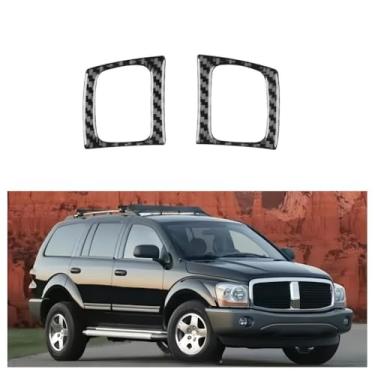 Imagem de IKUESM Compatible with Dodge durango 2004 2005 2006 2007 Car Accessories Carbon Fibre Interior Parts Centre Button Box Trim Panel Black 2pcs/set