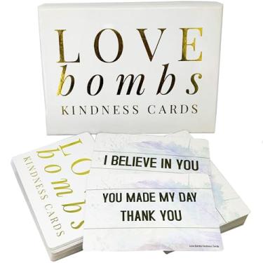 Imagem de Better Me Love Bombs Kindness Cards - 111 Appreciation Cards & Gratitude Cards, Love Notes for Him & Just Because Gifts for Her, Valentines Day Gratitude Gifts (White & Gold)