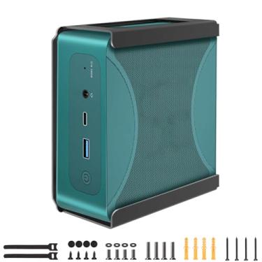 Imagem de Maozhren Mini suporte de metal compatível com Beelink SER7, SER7 MAX Mini PC, Vesa/parede/embaixo da mesa, fácil de instalar, preto