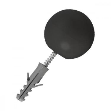 Imagem de Batedor De Porta Sforplast Bola Preta Pacote Com 10 Pecas, Preto