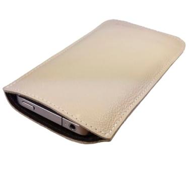 Imagem de Capa Capinha Retalho Couro Legítimo Para Calculadora Hp12c Creme
