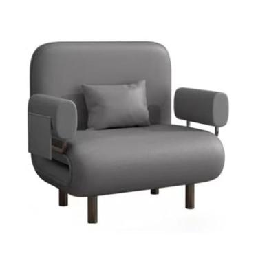 Imagem de Sofá-cama - Sofá-cama de couro sintético, cadeira conversível moderna multifuncional cama otomana dobrável para hóspedes com encosto ajustável para apartamento de quarto pequeno, sofá-cama confortável