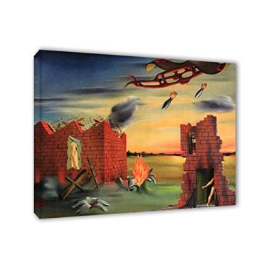 Imagem de JZSDGB Félix Labisse Impressões em tela e pintura famosa de pôster arte de parede abstrata "batismo do ar" reproduções em tela - quadros emoldurados em madeira e prontos para pendurar para decoração