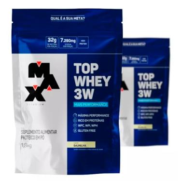 Imagem de Combo 2x Top Whey 3W 1,8kg Isolado + Hidr + Conc - Max Titanium (Baunilha)