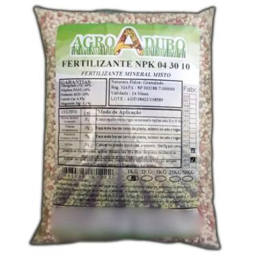 Imagem de Fertilizante Npk 04 30 10 - 1Kg Adubo Completo Rico Em (P) - AGROADUBO