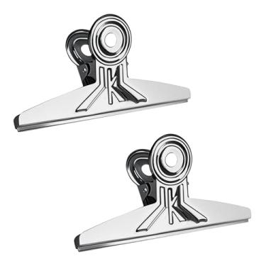 Imagem de Runseaway Clipes de fichário de aço inoxidável de 20 cm, grampos de papel de buldogue extragrande, clipes de dobradiça prateados para escritório, escola, suprimentos para casa, fotos, artesanato,