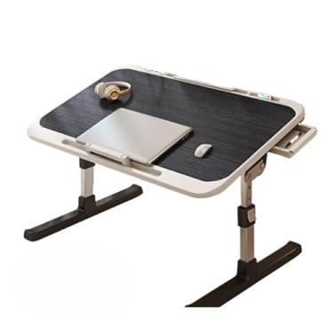 Imagem de Mesa Para Notebook Dobrável Regulável Com Gaveta Multifuncional com Altura Ajustável(CINZA)