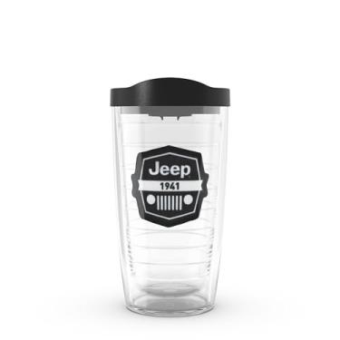 Imagem de Tervis Copo de viagem com isolamento térmico de parede dupla Jeep Made in USA mantém as bebidas frias e quentes, 473 ml, logotipo