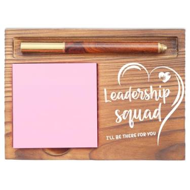 Imagem de Organizador de mesa do esquadrão de liderança, suporte inspirador de notas adesivas, I'll Be There for You, presentes para líderes, gerentes, supervisores de equipe e profissionais de negócios EDP132