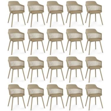 Imagem de Kit 20 Cadeiras de Jantar Estofada Marcela - Nude Escuro - Magazine De