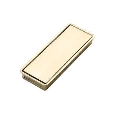 Imagem de Armário de cozinha maçaneta de porta oculta preta dourada maçaneta embutida porta de armário invisível puxadores embutidos maçaneta móveis hardwar, 6020, 96 mm dourado