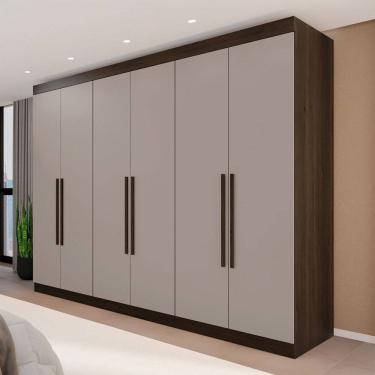 Imagem de Guarda-Roupa Casal Eldorado Premium 6 Portas 6 Gavetas  Savana/Off White - Pnr Móveis