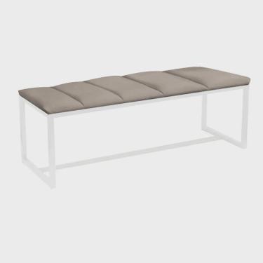 Imagem de Calçadeira Industrial Carla 90cm Solteiro Quarto Box Cama Ferro Branco Sintético Bege - Ahz Móveis