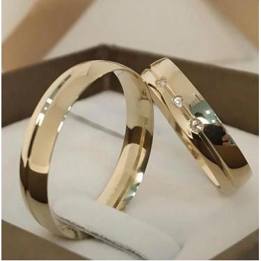 Imagem de Par de Alianças de Ouro 18k Tradicional Abaulado 7 gramas - Sheju Joia