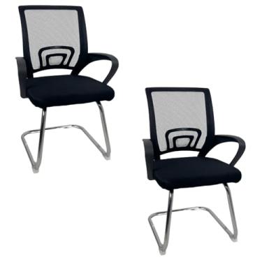 Imagem de Oficial Webshop - Kit 2 Cadeiras de Escritório Begonia Oficial Tela Mesh FIXA Preto