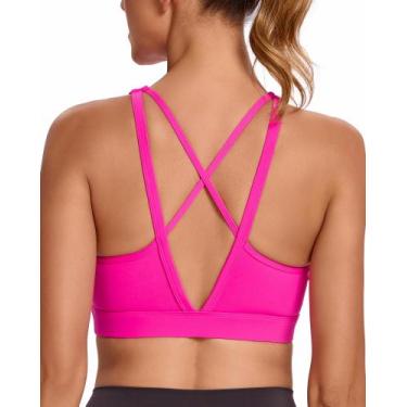 Imagem de Sutiã esportivo RUNNING GIRL de alto impacto rosa tamanho XXL