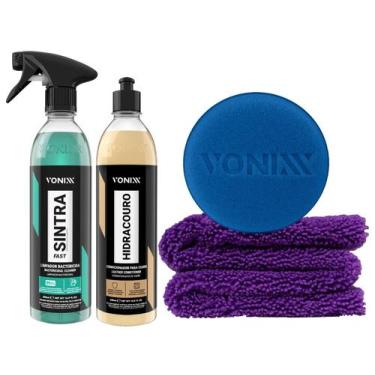 Imagem de Kit Limpeza Hidratação Couro Vonixx Sintra Hidracouro Toalha