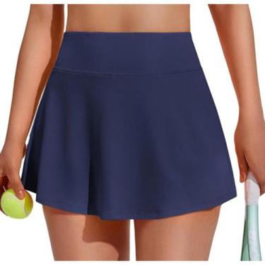 Imagem de Short Saia Fitness Feminino Academia Azul Marinho do P ao GG - WM, Azu