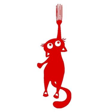 Imagem de Adesivo gato arranhando porta pet cat carro e moto 15x05cm (Vermelho)