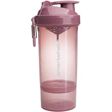 Imagem de Smartshake Coqueteleira de proteína de plástico O2GO ONE, 800 ml, tampa rosqueada à prova de vazamento, sem BPA, unissex, rosa profundo