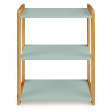 Imagem de Estante para Livros Infantil 75x54x30cm Verde Bebê/Amêndoa - Irmãos Hi