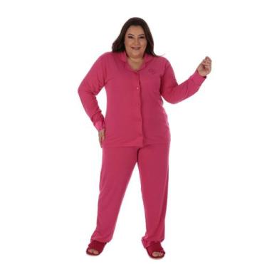 Imagem de Pijama Americano Plus Size Feminino Victory, 48, Pink
