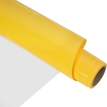 Imagem de HTVVETUR Rolos De Vinil Transferência Térmica 3D Puff Htv - 30,5 Cm X 2,7 M Para Camisas, Estampa Camafeu Passar A Ferro, Fácil Cortar E Com Design Remoção Pelos (Amarelo 3D)