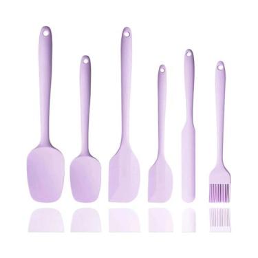 Imagem de Conjunto De Espátulas De Silicone Cinza 6 Peças Grau Alimentício Antia