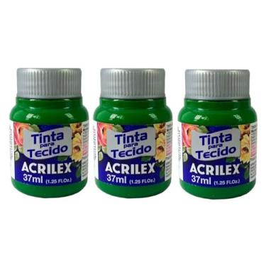 Imagem de Tinta Para Tecido Fosca Acrilex 37ml 3 Unidades Artesanato Fixação Frio Alta Cobertura – Fixação a Frio e Alta Cobertura Com Acabamento Fosco, Este Kit É A Escolha Perfeita Para Quem Busca Qualidade (Verde Musgo 513)