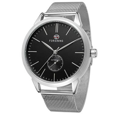 Imagem de FORSINING Relógio masculino esportivo automático de movimento chinês analógico exclusivo com pulseira de aço inoxidável, chinês