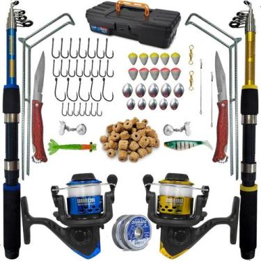 Imagem de Vara De Pesca Completa 2 Vara 2 Molinete E Itens - Generic, Kit Pesca