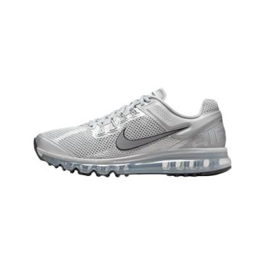 Imagem de Nike Tênis masculino com cadarço Air Max 2013 SLVR, FLTSILVERMTLCSILVER-PRETO, 44
