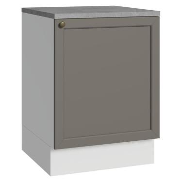 Imagem de Balcão De Cozinha 60 Cm 1 Porta Branco/cinza Vik Madesa Branco/cinza