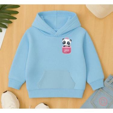 Imagem de Moletom Canguru Infantil Feminino Estampa Panda no Bolsinho Lindo Conf
