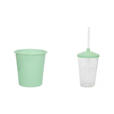 Imagem de 35 Kit Cineminha Balde 1lt + Copo Twister 400ml (Verde Bebê)