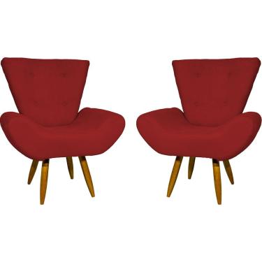 Imagem de Kit 2 Poltronas Decorativa Para Sala Recepção Manicure Consultório Escritório Emilia Suede