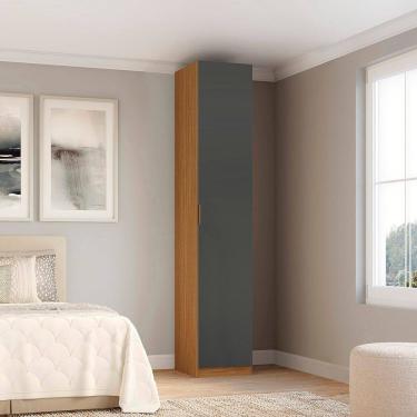 Imagem de Guarda-roupa Modular 1 Porta 100% Mdf Altezza Freijó/Titânio