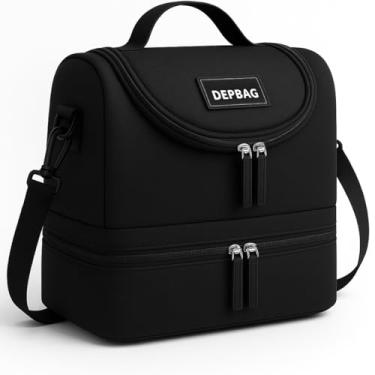 Imagem de Bolsa Sacola Térmica Lancheira Marmita Escolar Fitness Academia Praia Camping Trabalho Impermeavel Unissex Media Multius (1, Preto)