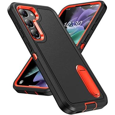 Imagem de IDweel Capa para Galaxy S23 com suporte, proteção resistente à prova de choque, anti-arranhões, slim fit, leve, capa protetora durável com suporte para Samsung Galaxy S23 de 6,1 polegadas,