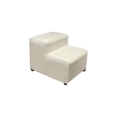 Imagem de Escadas Estofada Escadinha 2 Degraus Para Pet Gato Cachorro Subir No Sofá Luxo Antiderrapante Suede(Bege)