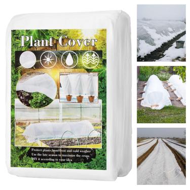 Imagem de Coberturas de plantas com proteção contra congelamento, capas de fileira flutuante de inverno espessas reutilizáveis de 30 x 80 m, cobertor de pano de geada, tecido de jardim, cobertura de plantas