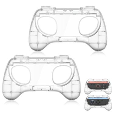 Imagem de TRANSNOVO Hand Grips for Switch 2，Wear-resistant Switch Accessories Controller Grips for JoyCon，2 Pack Comfort Handles (Transparent)