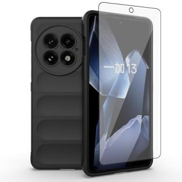 Imagem de Asuwish Capa de celular para OnePlus 13 5G com protetor de tela de vidro temperado e TPU macio, fina, à prova de choque, capa protetora de silicone acessórios One+ 1plus13 2025 mulheres, homens