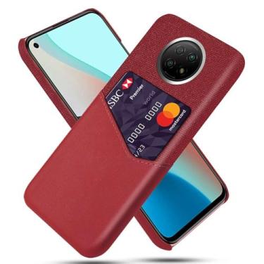 Imagem de Capa para Xiaomi Redmi Note 9 5G,Tela e tampa de couro PU,Antideslizante,360°cobertura completa à prova de choque com 1 slot de cartão atrás,Prevenção de queda-Red