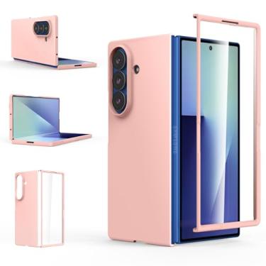 Imagem de Foluu Capa Slim Fit para Samsung Galaxy Z Fold 7, com protetor de tela frontal integrado, capa protetora de PC ultrafina fosca para Samsung Galaxy Z Fold7 5G 2025 (rosa)