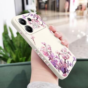 Imagem de Capa de silicone com estampa de flores caindo para Xiaomi Poco X6 F6 M6 M5 M5S F5 X5 F4 X4 M4 F3 M3 X3 Pro 4G 5G GT, branca, para Poco F6