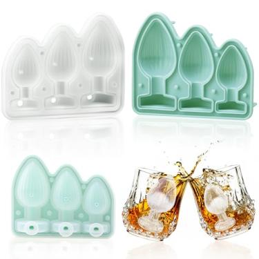 Imagem de Hoolerry Bandeja de forma de cubo de gelo, máquina de bola de gelo de silicone para festa, freezer, coquetel, uísque, suco, café, bebidas, acessórios de artesanato (verde)