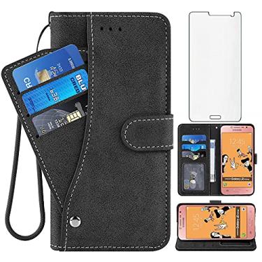 Imagem de Capa carteira para Galaxy G530/G532, capa de couro para celular com compartimento para cartão de crédito, suporte e flip para Samsung G532/G530, for Samsung Galaxy J2 Prime/Galaxy Grand Prime, Black for Samsung Galaxy J2 Prime/Galaxy Grand Prime